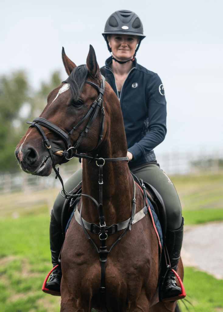 Show Jumper Hara with Emilie sitting on the horse